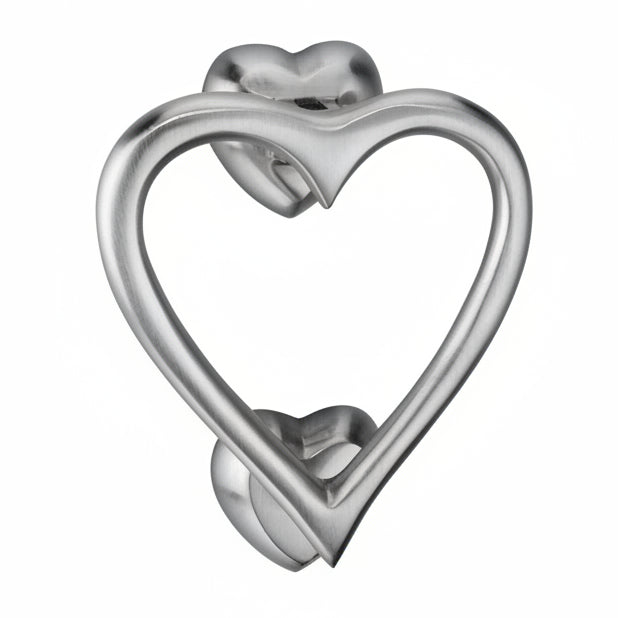 Heart Door Knocker Satin Chrome 135mm SB4110SC