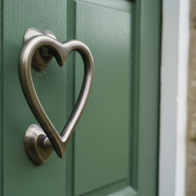 Heart Door Knocker Antique Brass 135mm SB4110ANT