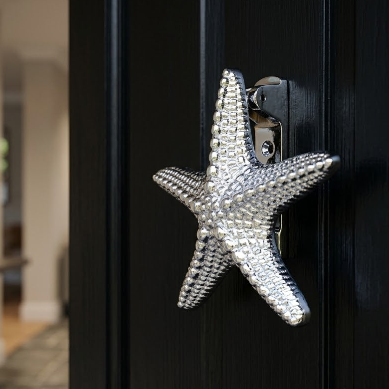 Polished Chrome Starfish Door Knocker 155mm SB4112PC