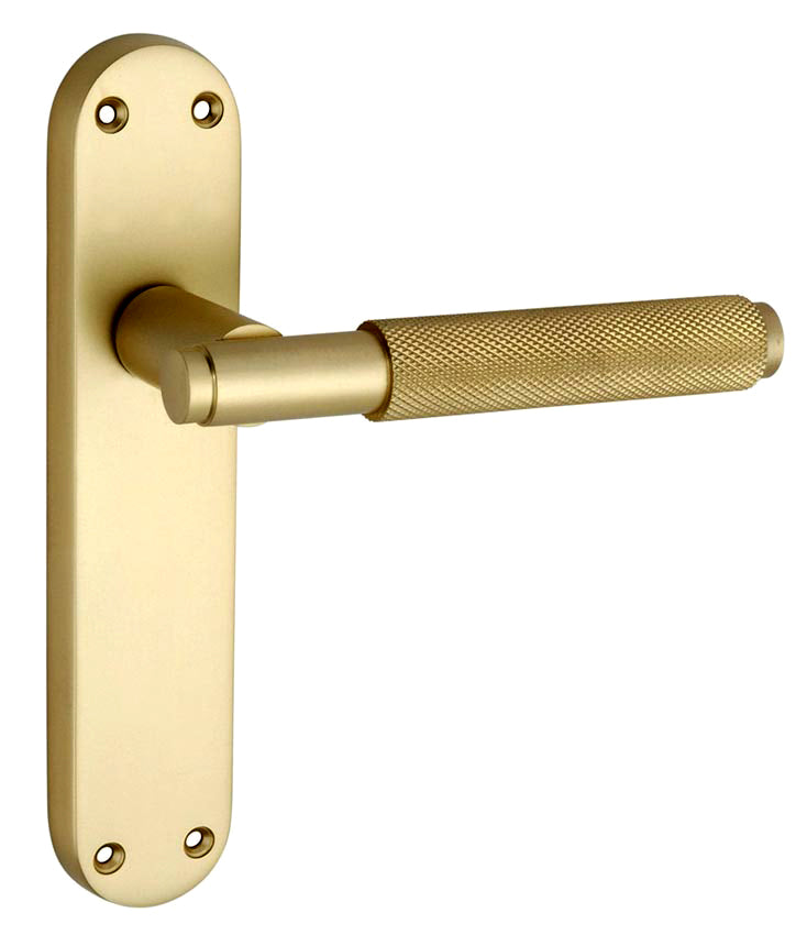 Connaught Satin Brass Knurled Latch Door Handles