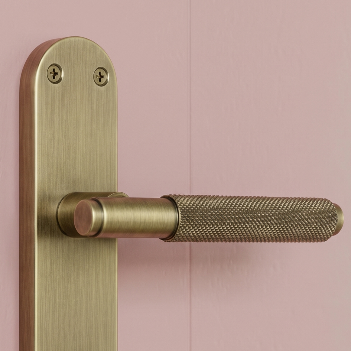 Connaught Antique Brass Knurled Lock Door Handles