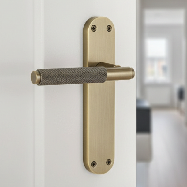 Connaught Antique Brass Knurled Latch Door Handles