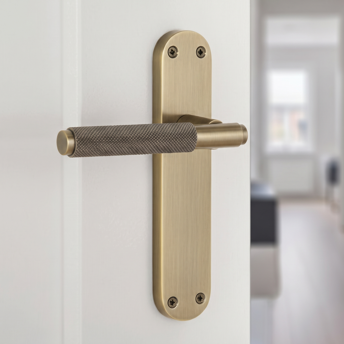 Connaught Antique Brass Knurled Latch Door Handles