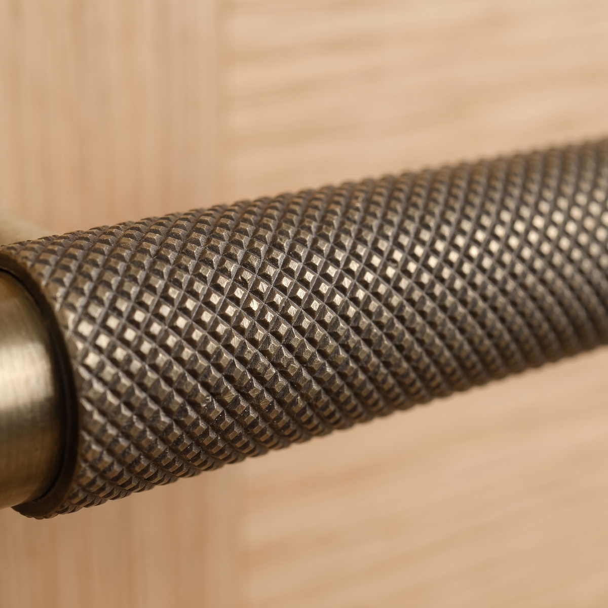 Connaught Antique Brass Knurled Bathroom Door Handles