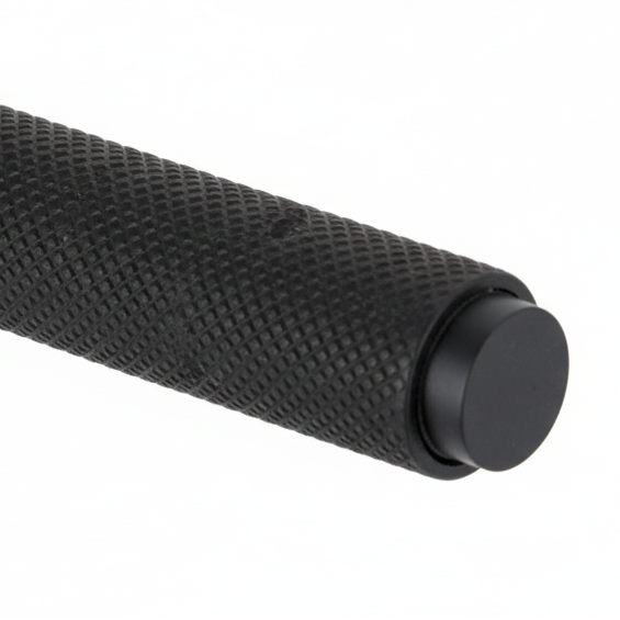 Connaught Matt Black Knurled Bathroom Door Handles