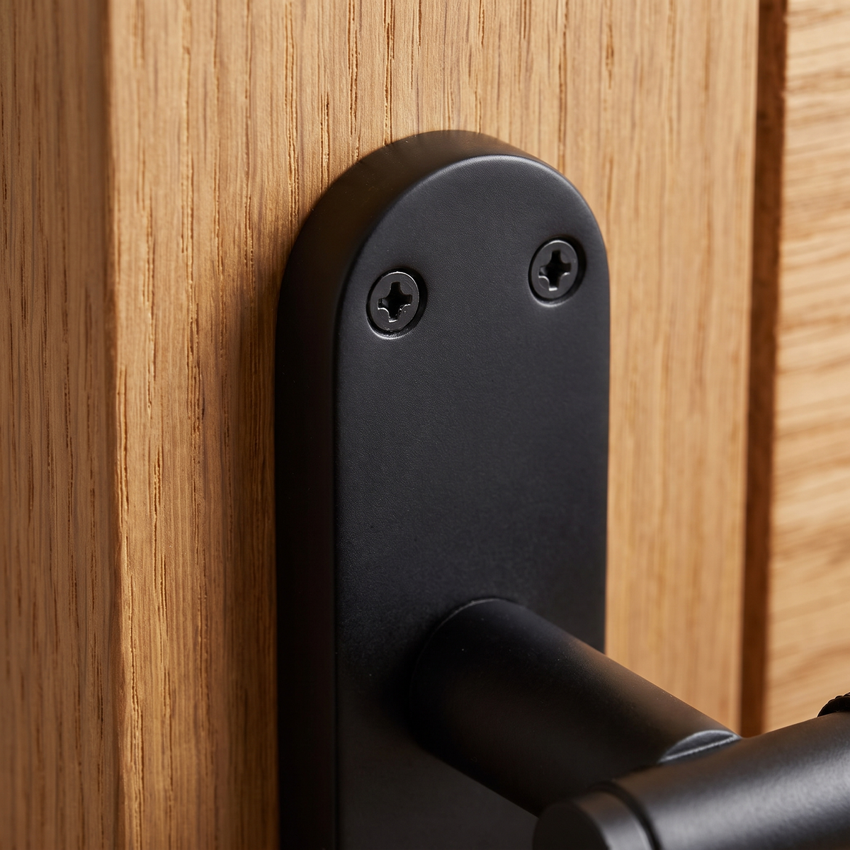 Connaught Matt Black Knurled Bathroom Door Handles