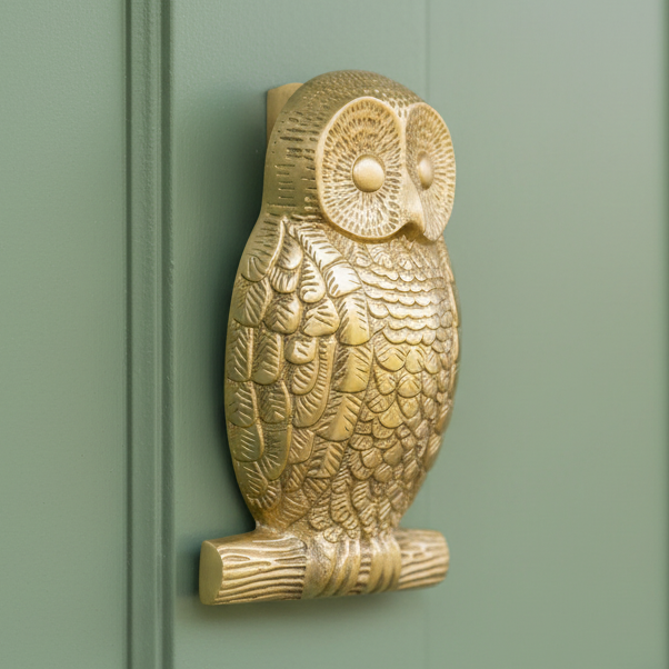 Satin Brass Owl Door Knocker SB4109SB