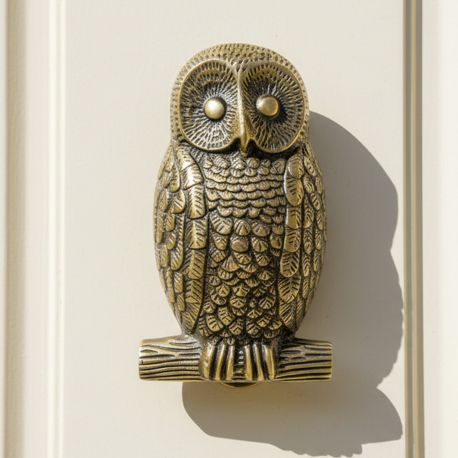Antique Brass Owl Door Knocker SB4109ANT