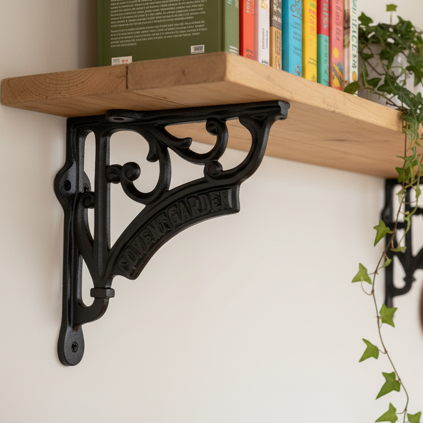 Covent Garden Matt Black Cast Iron Shelf Brackets 150mm BR708BLK