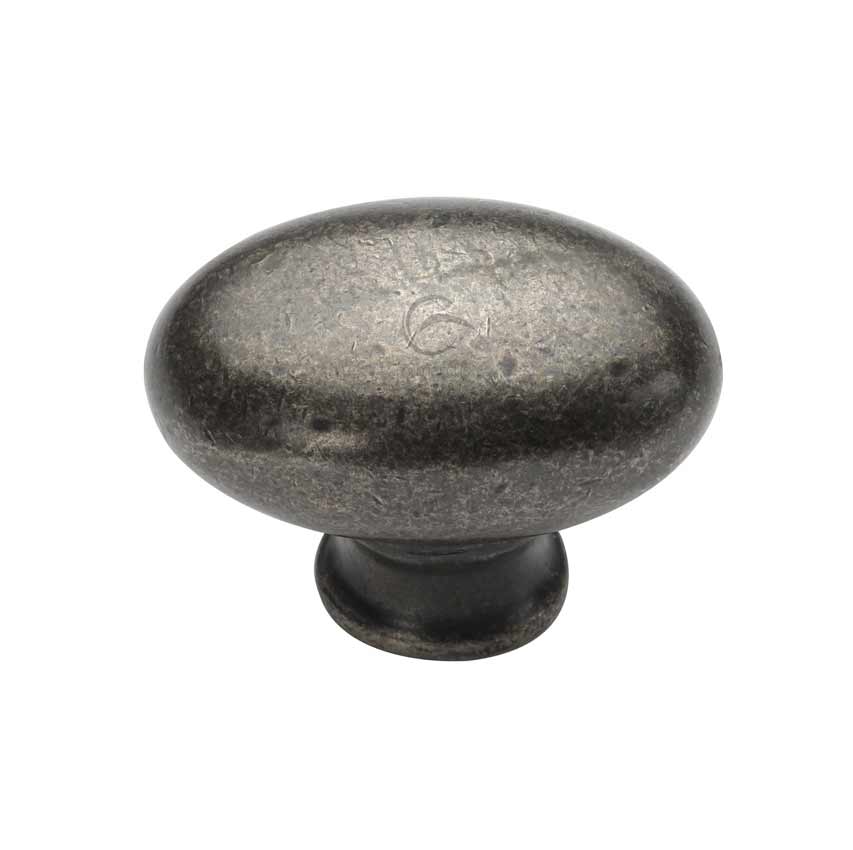 Rustic Pewter Oval Cabinet Knob