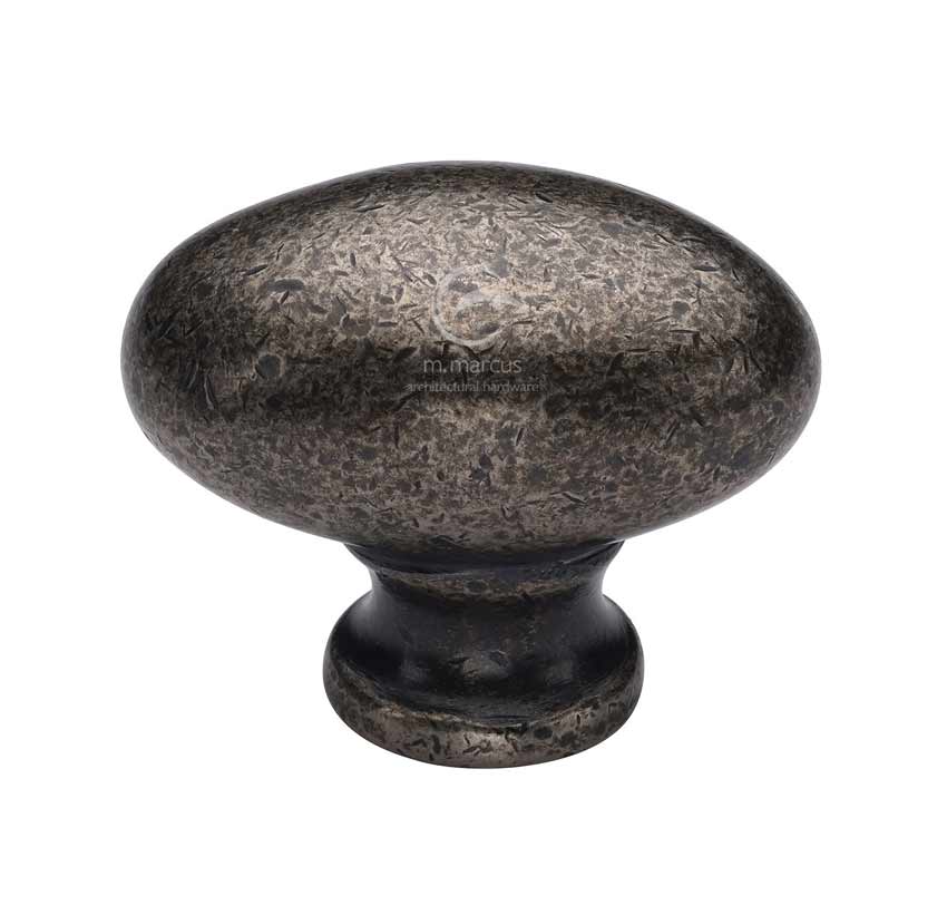 Rustic Pewter Oval Cabinet Knob