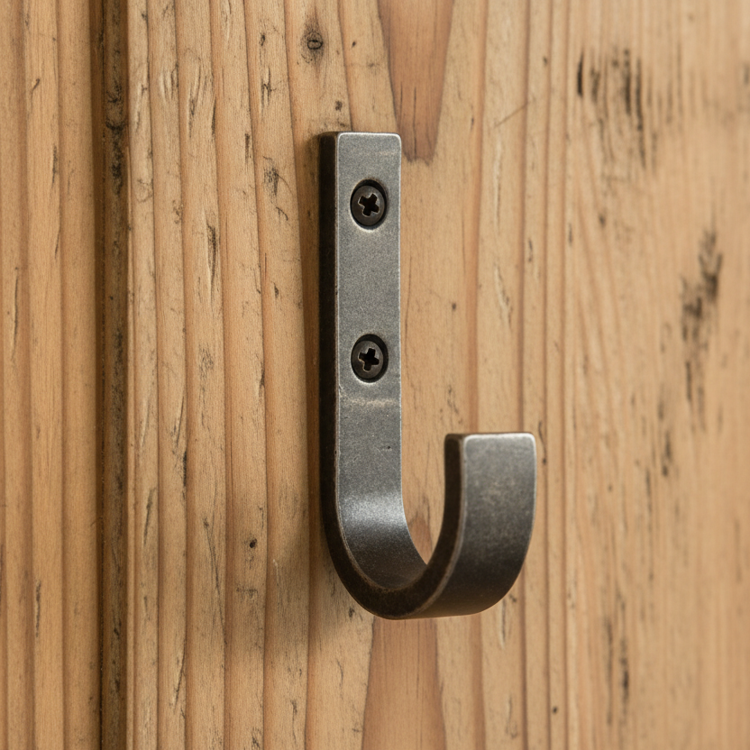 Rustic Pewter Single Coat Hook 80mm