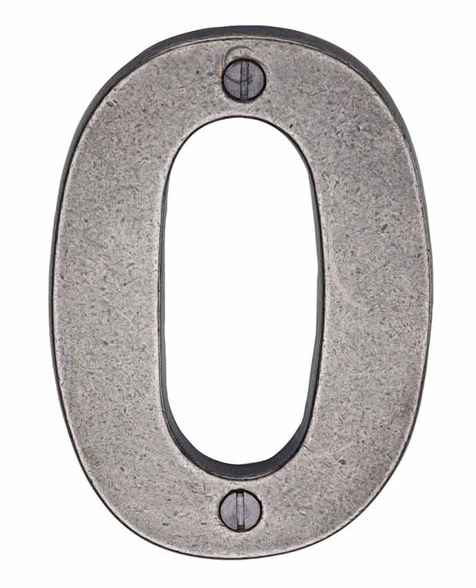 Rustic Pewter Front Door Numbers 0-9 76mm