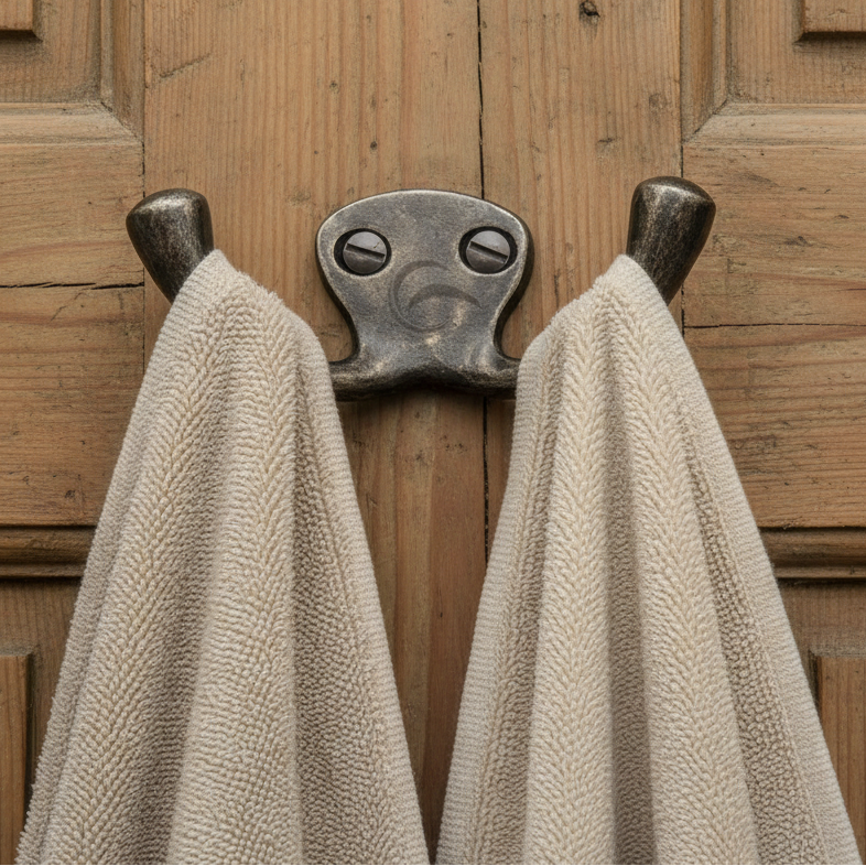Rustic Pewter Double Hook 75mm