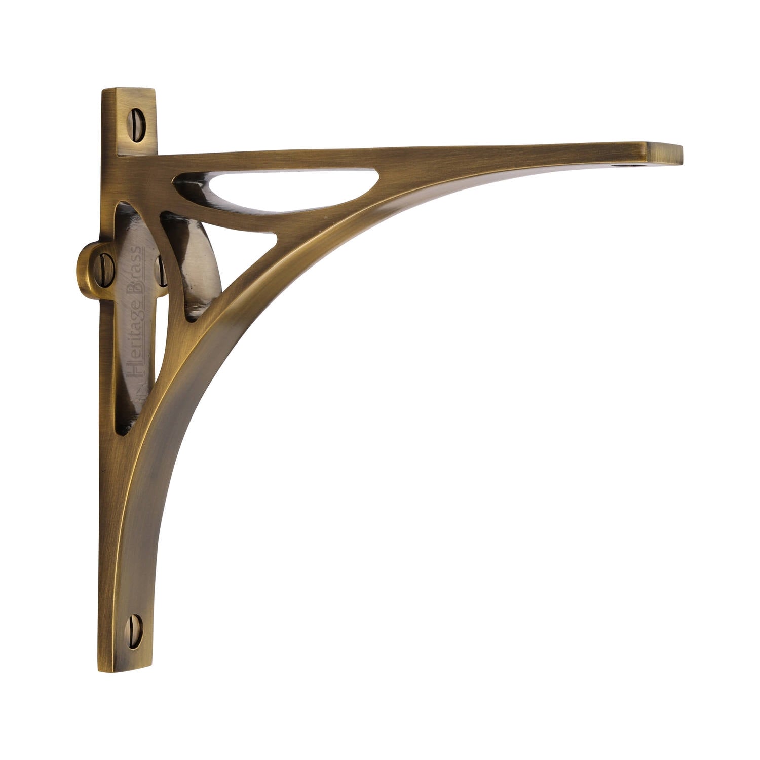 Antique Brass Bridge Heavy Shelf Brackets 6x5in