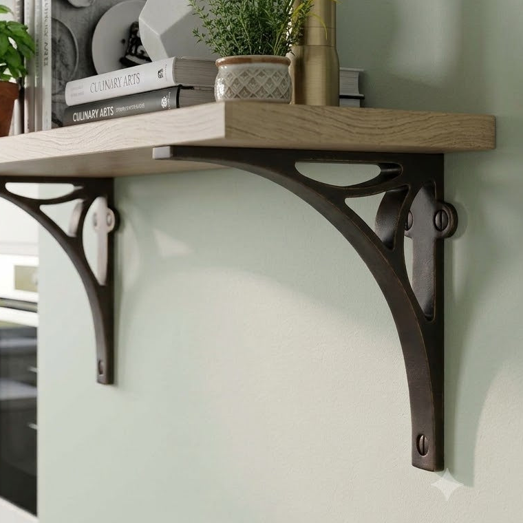 Matt Bronze Bridge Heavy Shelf Brackets 6x5in