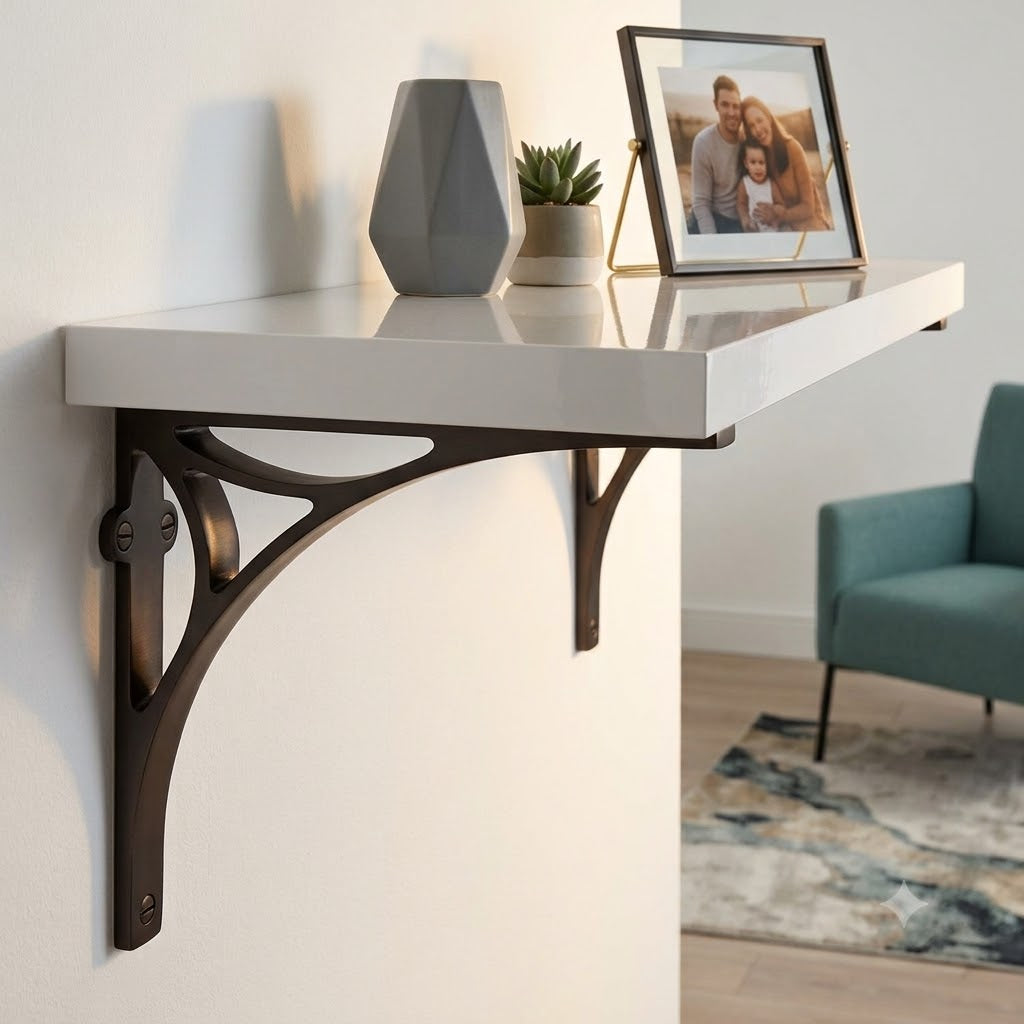 Matt Bronze Bridge Heavy Shelf Brackets 8x6.5in