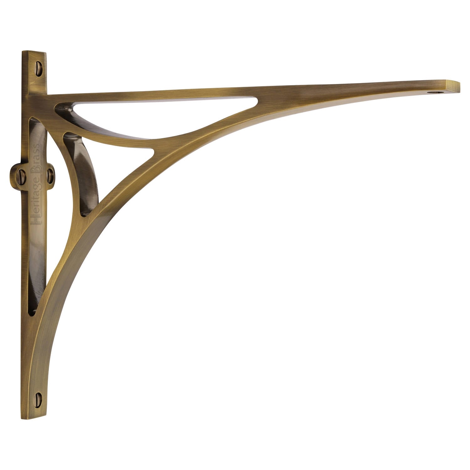Antique Brass Bridge Heavy Shelf Brackets 10x8in