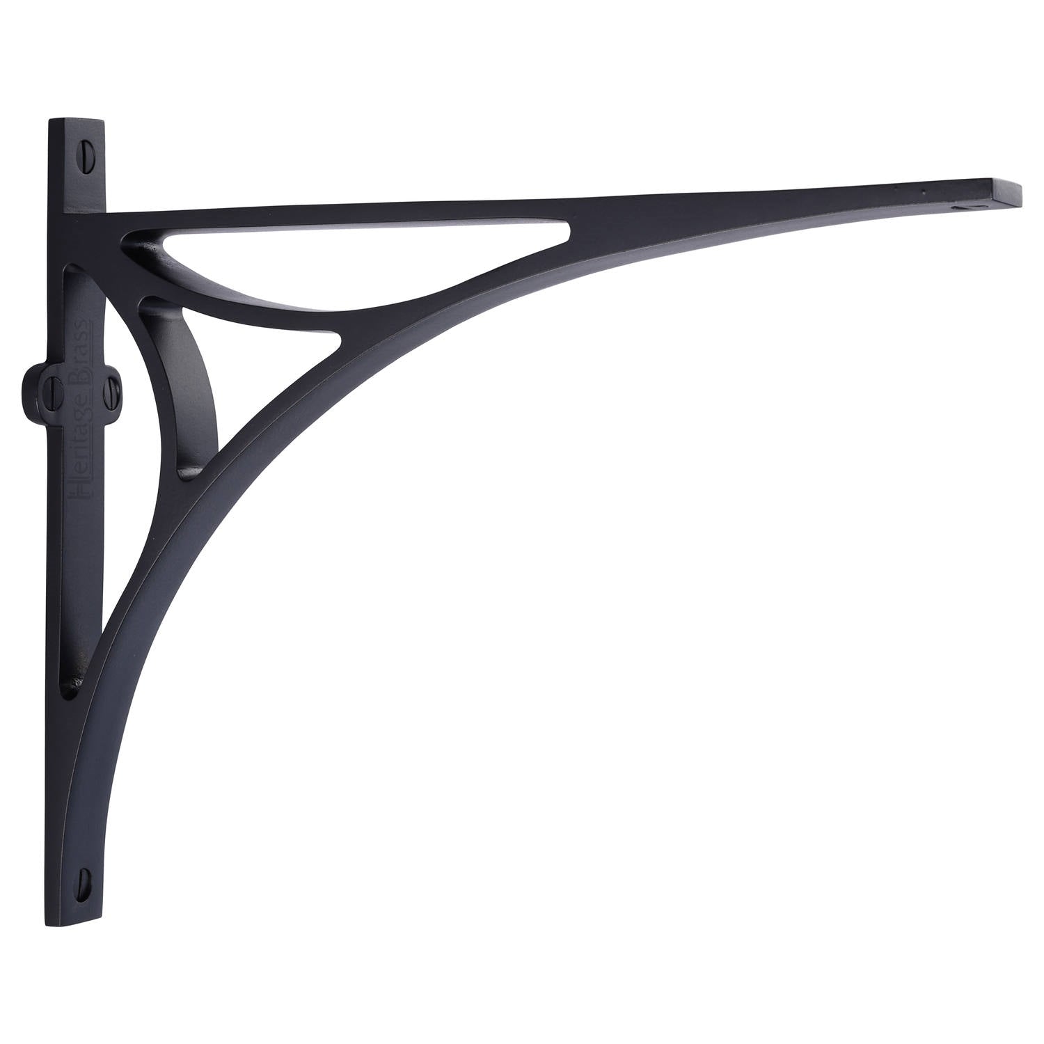 Matt Black Bridge Heavy Shelf Brackets 10x8in