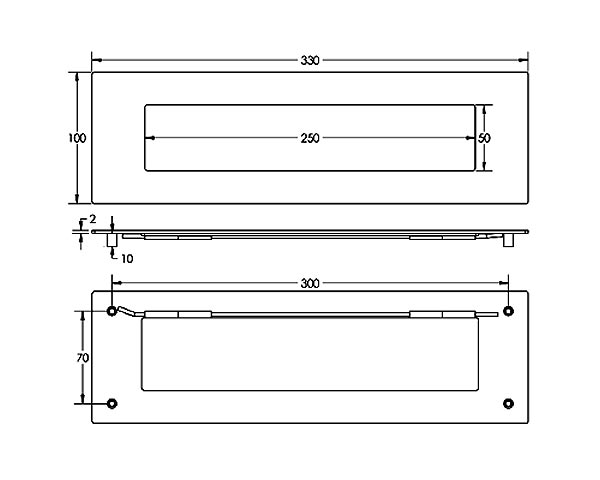 316 Stainless Matt Black Letter Plate 330x100mm