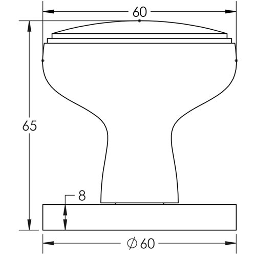 Satin Nickel Classic Mortice Door Knobs 60mm