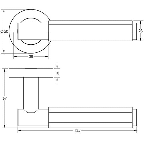 Polished Chrome Bloom Lever on Rose Door Handles JV848PC
