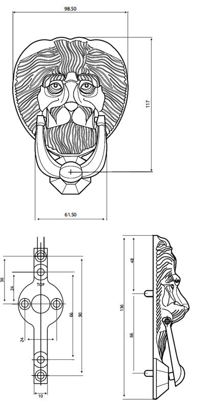 Fab and Fix Hardex Gold Lion Head Door Knocker