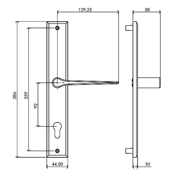 Polished Chrome Gio Multipoint Door Handles Right Hand