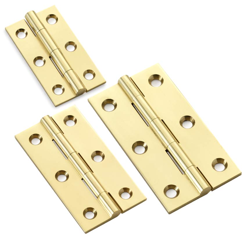Polished Brass Cabinet Hinges In Pairs