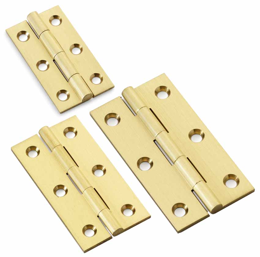 Satin Brass Cabinet Hinges In Pairs