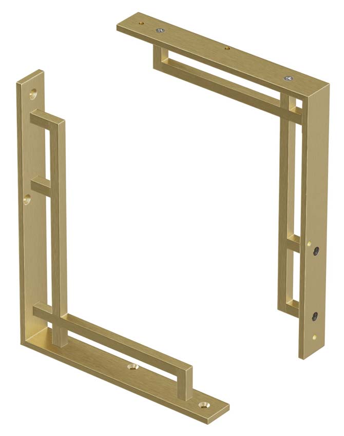 Satin Brass Art Deco Heavy Duty Shelf Bracket 205x155mm