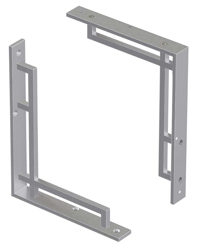 Satin Chrome Art Deco Heavy Duty Shelf Bracket 205x155mm