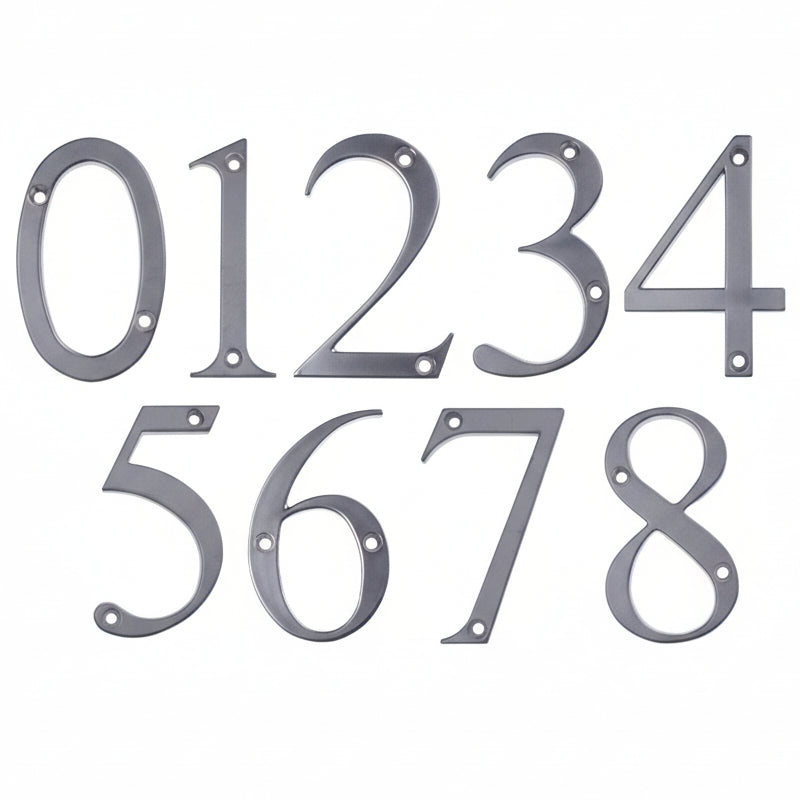 Fab and Fix Hardex Satin uPVC Door Numbers 0-9 and Letters A-F 80mm