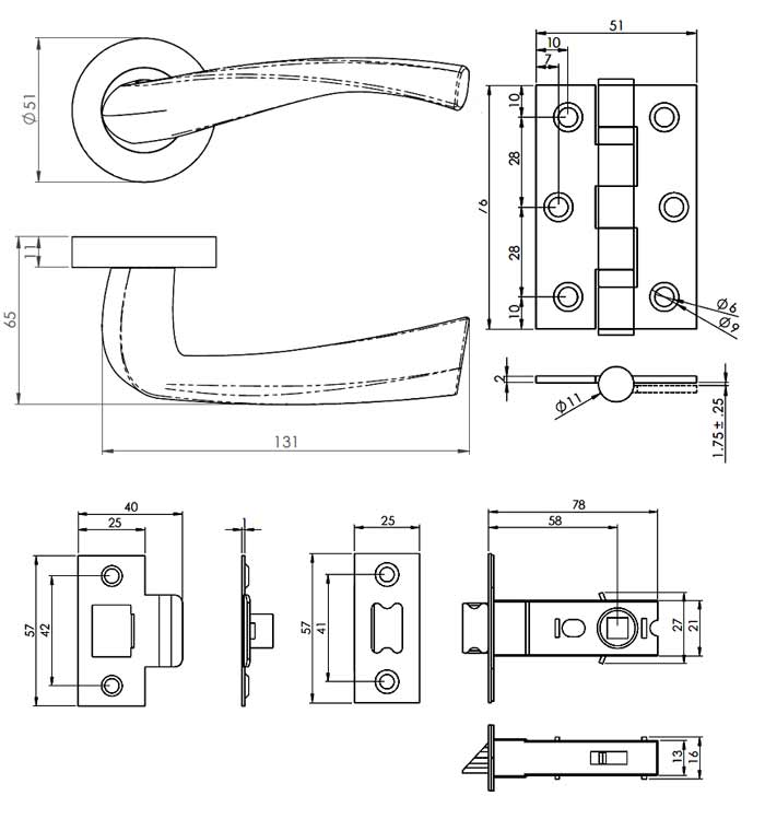 Sintra Satin Nickel Door Handle Pack