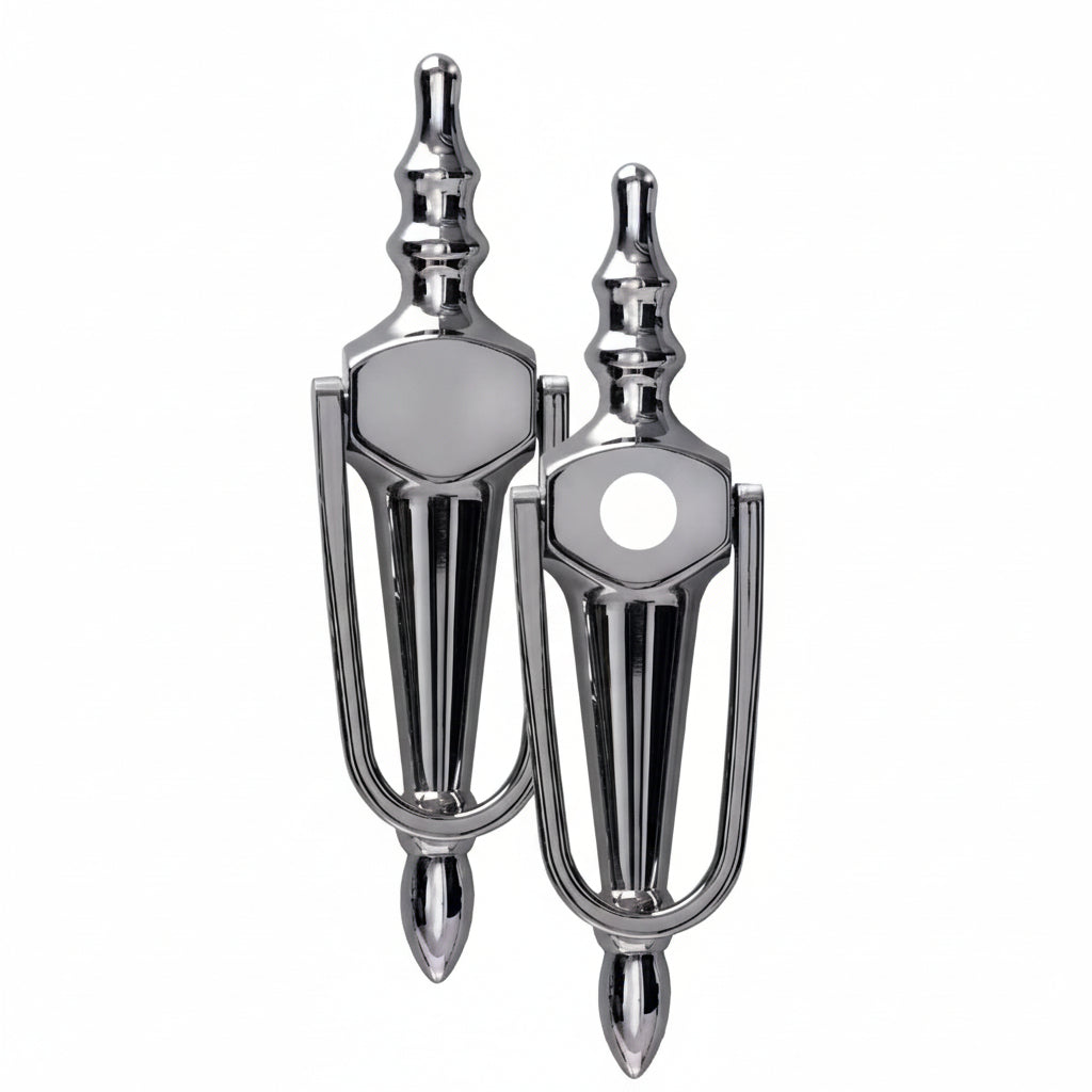 Fab&Fix Victorian Hardex Chrome Slim Face Fix Urn uPVC Door Knocker 200x55mm