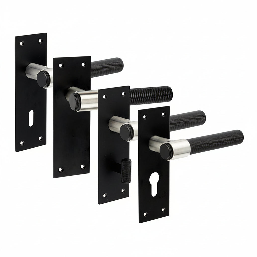 Nero Matt Black T-Bar Lever on Long Plate Handles