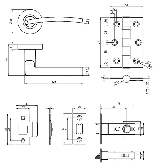 Tavira Polished Chrome Door Handle Pack