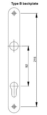 Hoppe Atlanta Standard Door Handles 92/215mm Black Type B