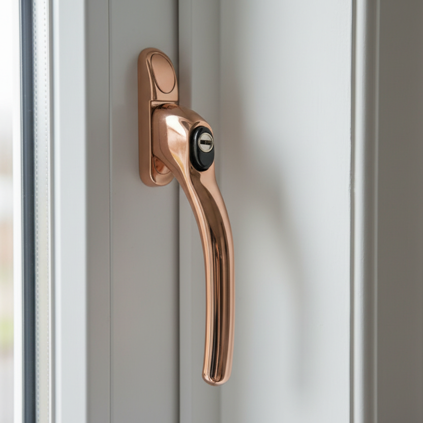Connoiseur uPVC Locking Window Handle Hardex Rose