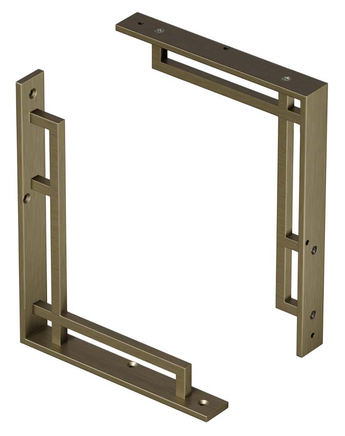 Antique Brass Art Deco Heavy Duty Shelf Bracket 159x118mm