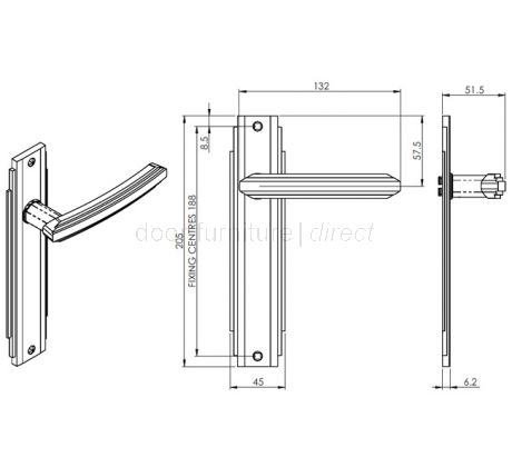 Matt Black Art Deco Latch Door Handles