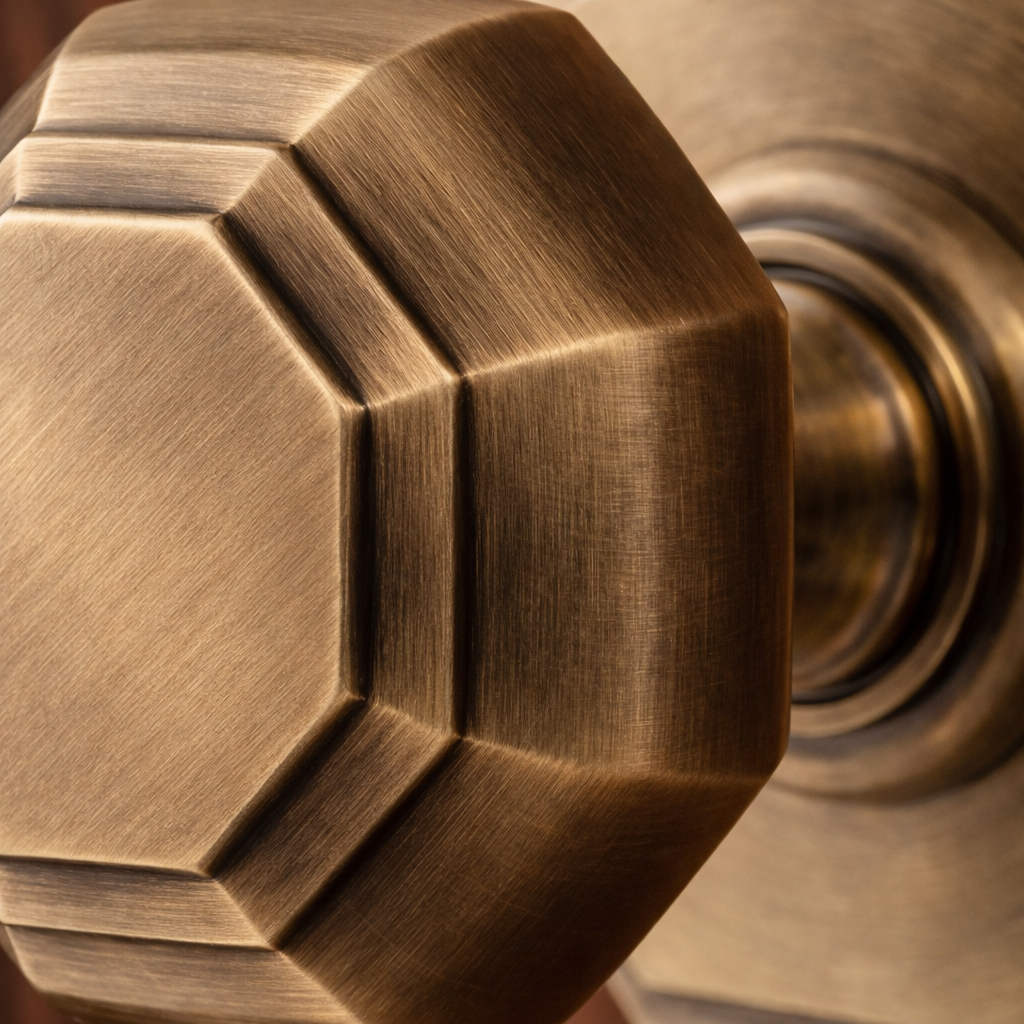 Heritage V890 Antique Brass Octagonal Centre Door Knob 3in