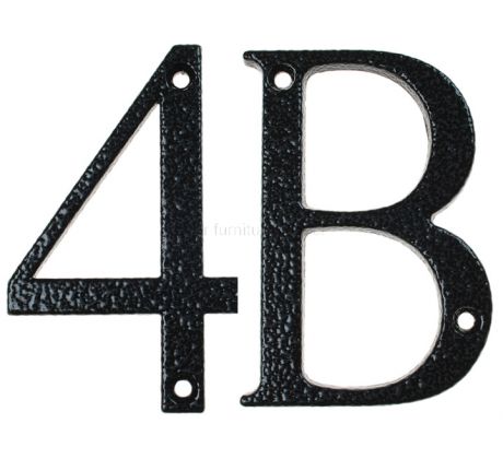 Fab and Fix Antique Black Door Numerals 0-9 and Letters A-F 80mm