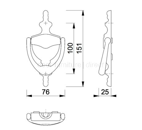 Hoppe Polished Chrome Traditional Urn Door Knocker