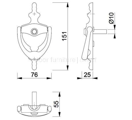 Hoppe Polished Chrome Traditional Spyhole Urn Door Knocker