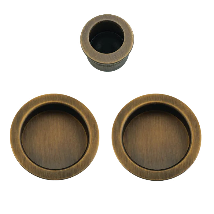 Antique Brass Sliding Door Pull Kit 60mm