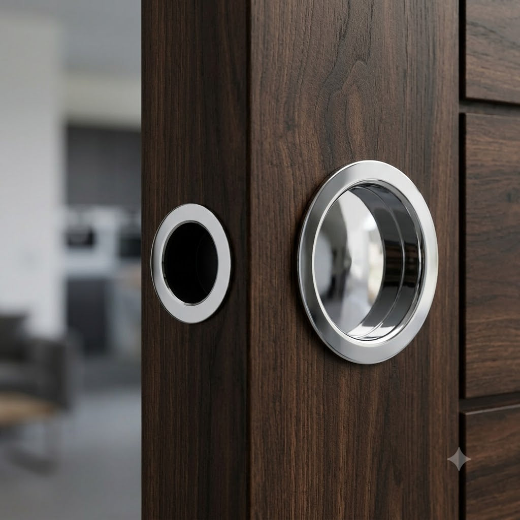 Polished Chrome Sliding Door Pull Kit 60mm