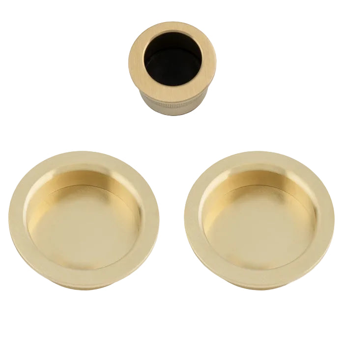 Satin Brass Sliding Door Pull Kit 60mm