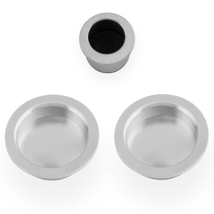Satin Chrome Sliding Door Pull Kit 60mm