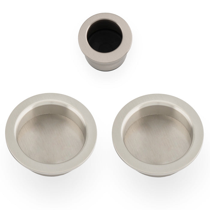 Satin Nickel Sliding Door Pull Kit 60mm
